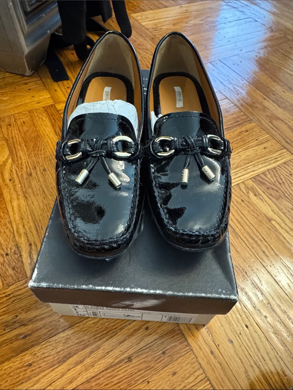 Black Patent Leather women's Moccasin Loafers - Classic Slip-On